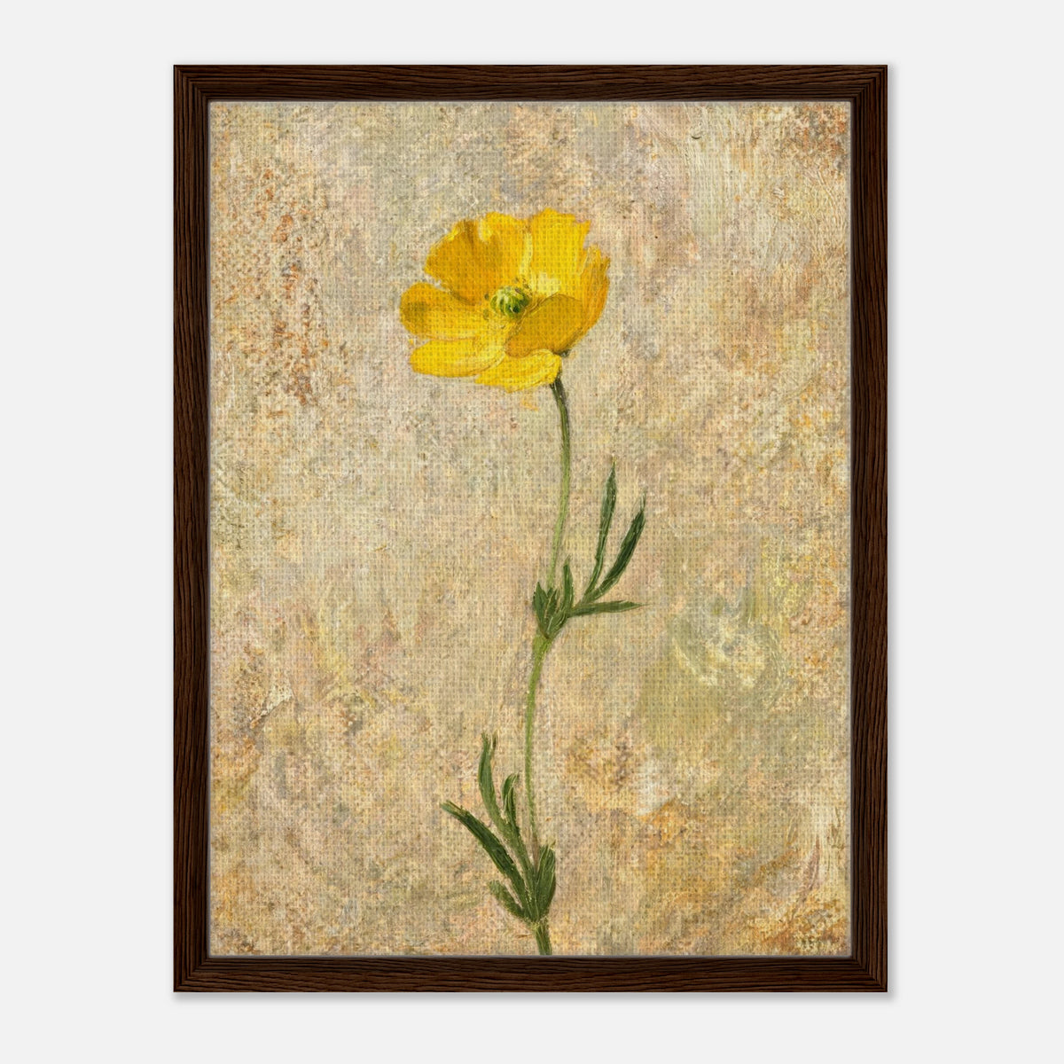 Solitary Yellow Wildflower Impressionist Art Print