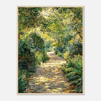 Sunlit Woodland Path Impressionist Art Print