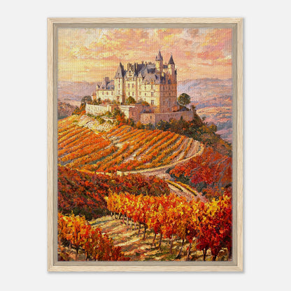 Autumn French Castle Vineyard Impressionist Art Print