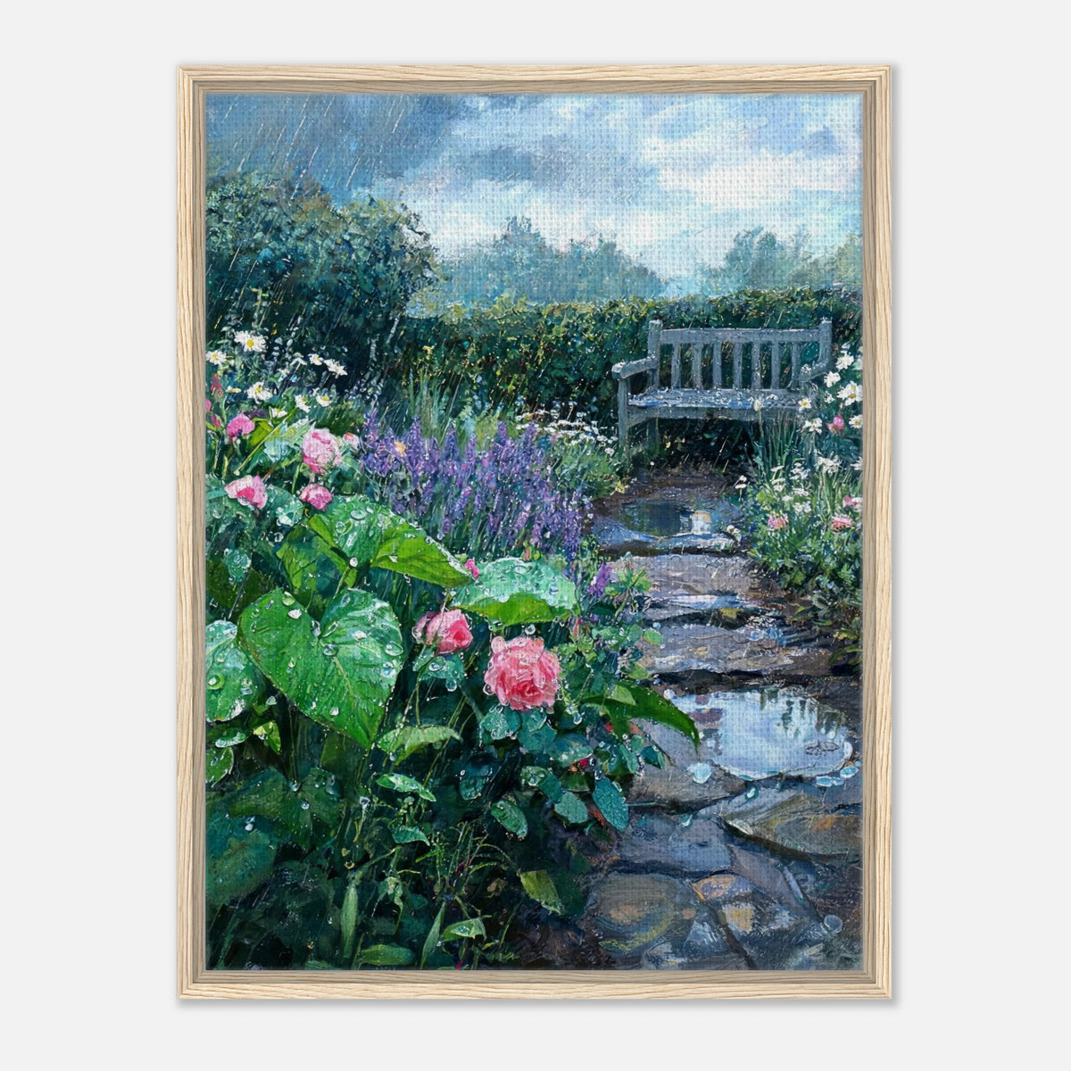 Raindrops in the Secret Garden Impressionist Art Print