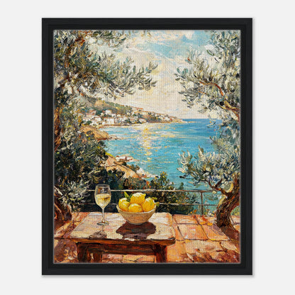 Mediterranean Terrace Lemons Sea View Impressionist Art Print