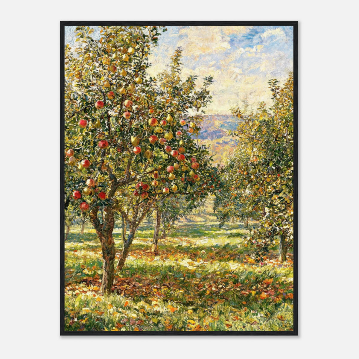 Sunlit Apple Orchard in Autumn Impressionist Art Print