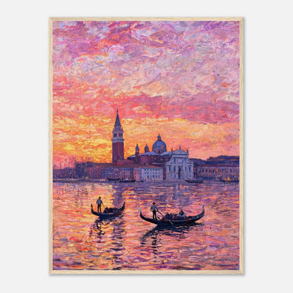 Venetian Gondolas at Sunset Impressionist Art Print