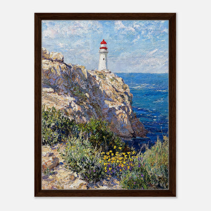 Coastal Cliff Lighthouse Coastal View Impressionist Art Print