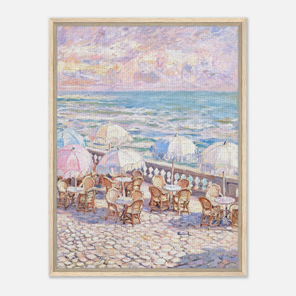 Pastel Seaside Cafe Impressionist Art Print