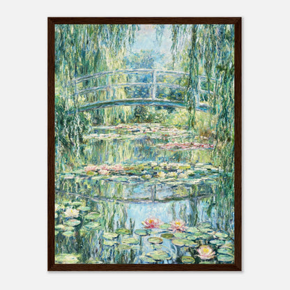 Weeping Willow & Japanese Bridge Water Lilies Impressionist Art Print