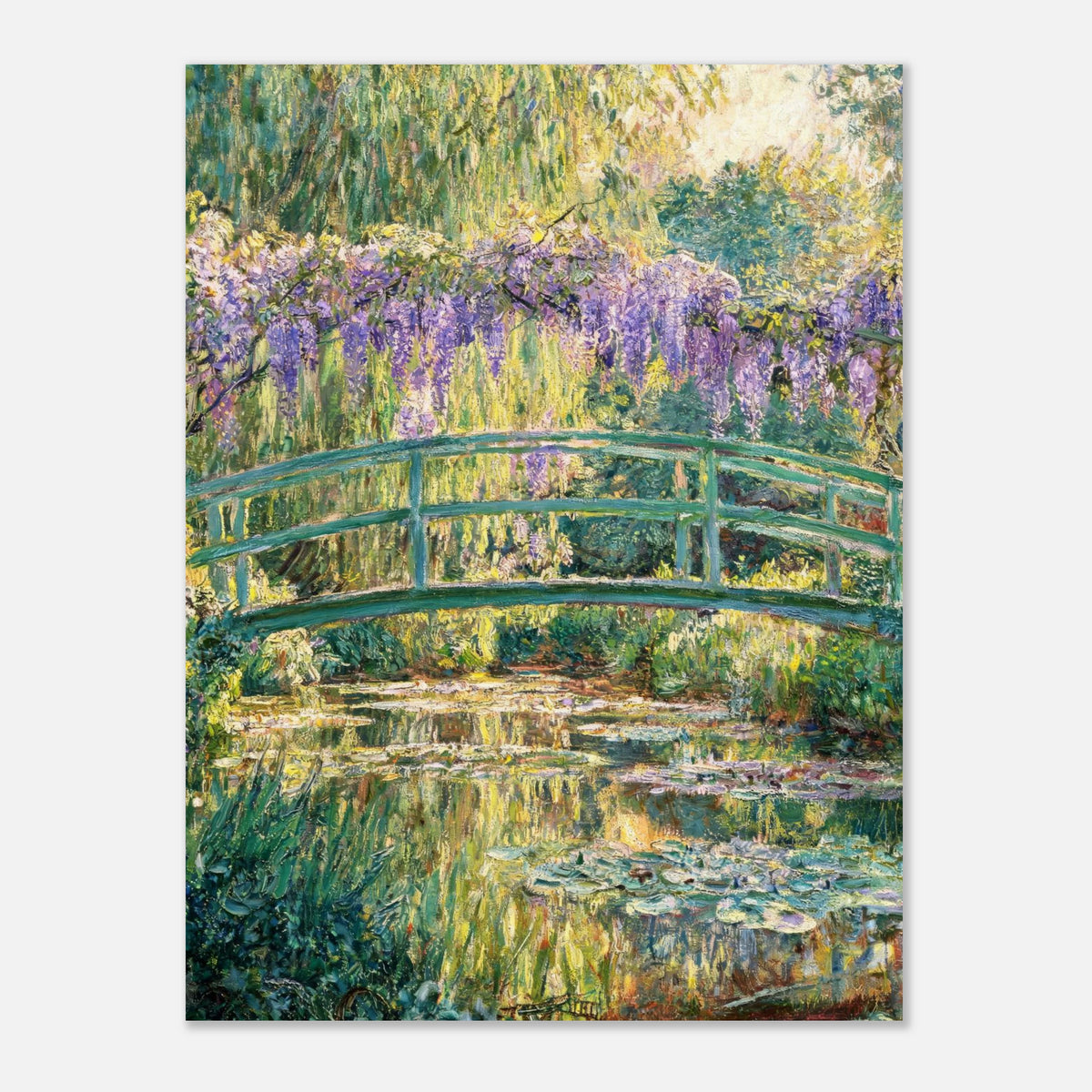 Wisteria & Japanese Bridge Impressionist Art Print