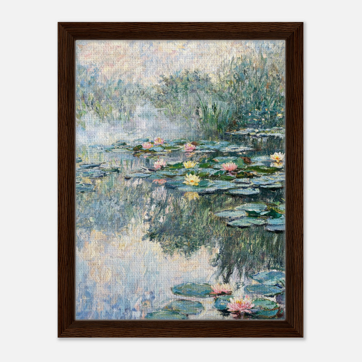 Misty Morning Water Lilies Impressionist Art Print