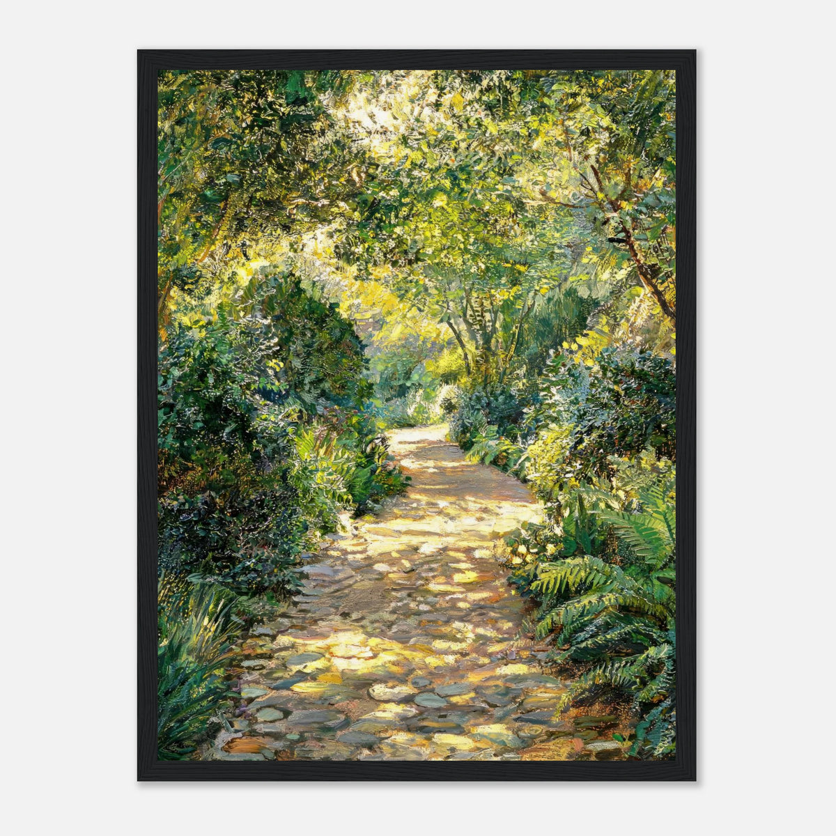 Sunlit Woodland Path Impressionist Art Print