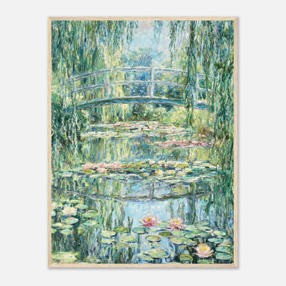 Weeping Willow & Japanese Bridge Water Lilies Impressionist Art Print