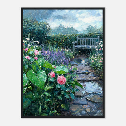 Raindrops in the Secret Garden Impressionist Art Print