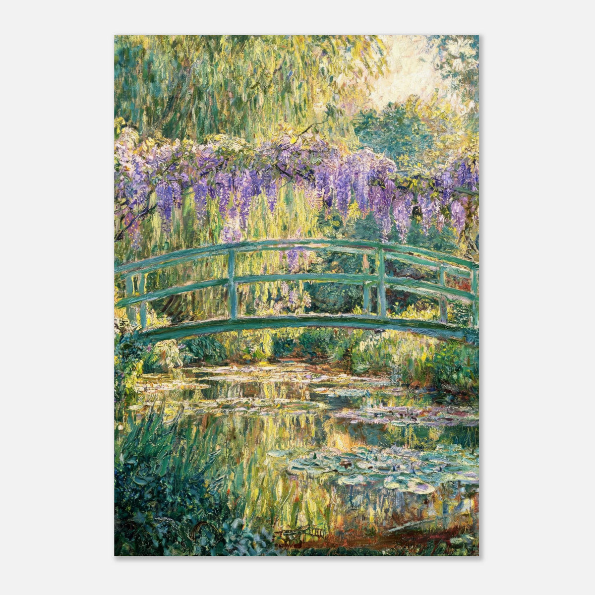 Wisteria & Japanese Bridge Impressionist Art Print