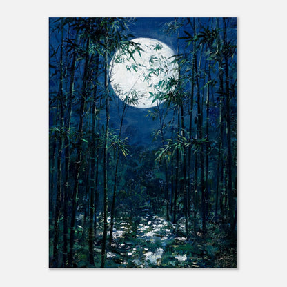 Moonlit Bamboo Forest Impressionist Art Print