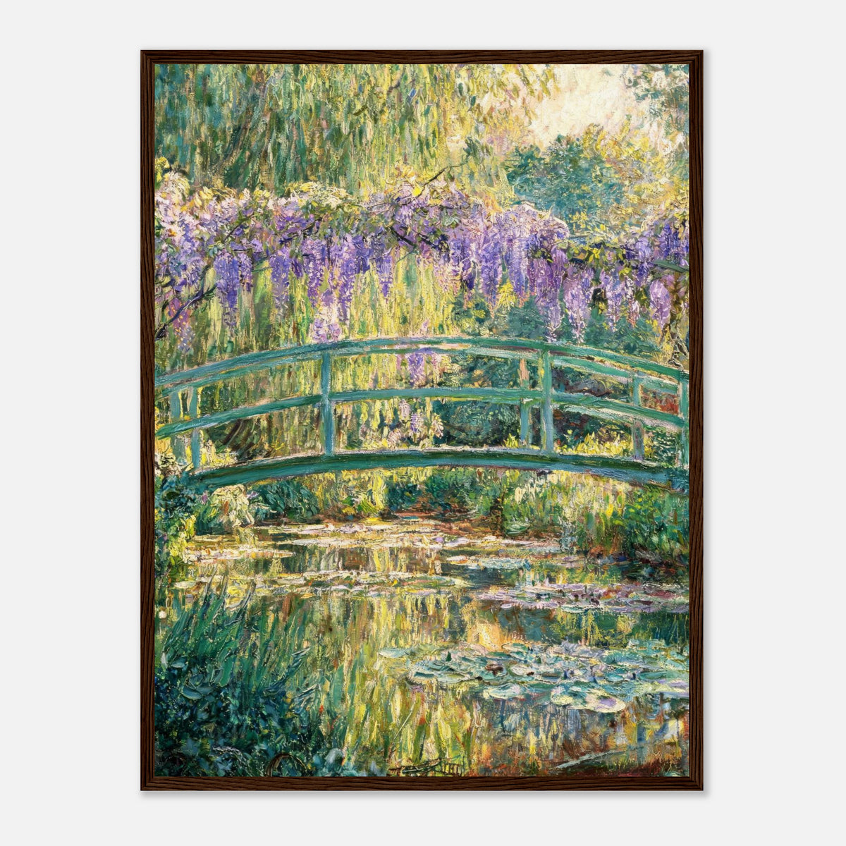 Wisteria & Japanese Bridge Impressionist Art Print