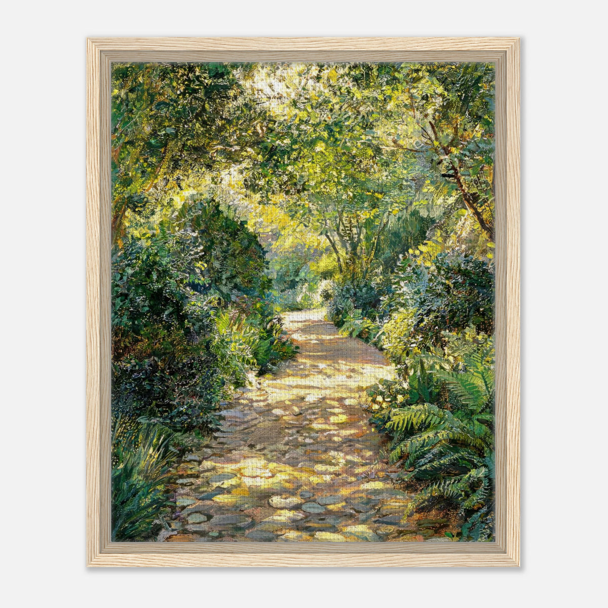 Sunlit Woodland Path Impressionist Art Print