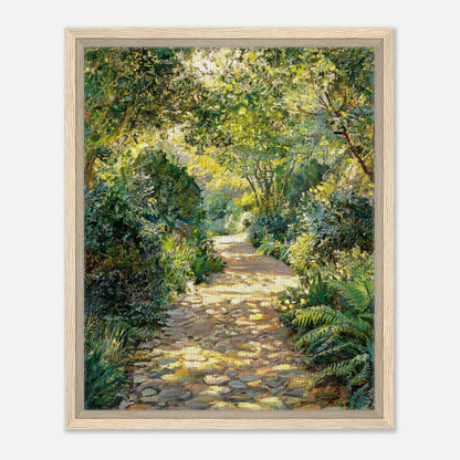 Sunlit Woodland Path Impressionist Art Print