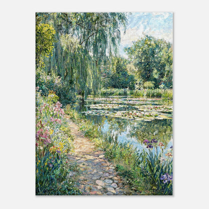 Giverny Garden Path & Water Lilies Impressionist Art Print