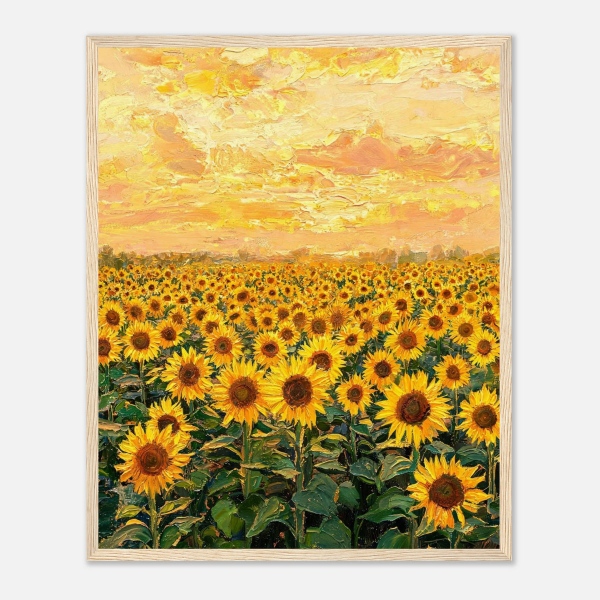 Golden Sunflower Field Framed Fine Art Print