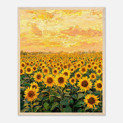Golden Sunflower Field Framed Fine Art Print