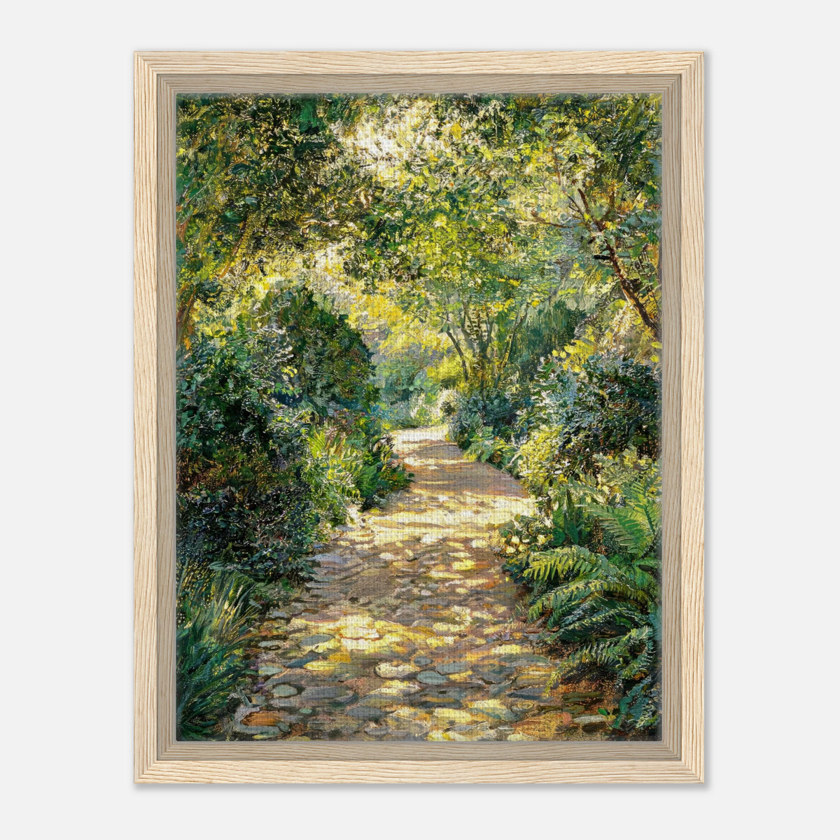 Sunlit Woodland Path Impressionist Art Print