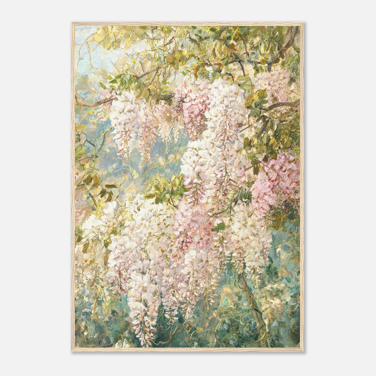 Cascading Wisteria Blossoms Impressionist Art Print