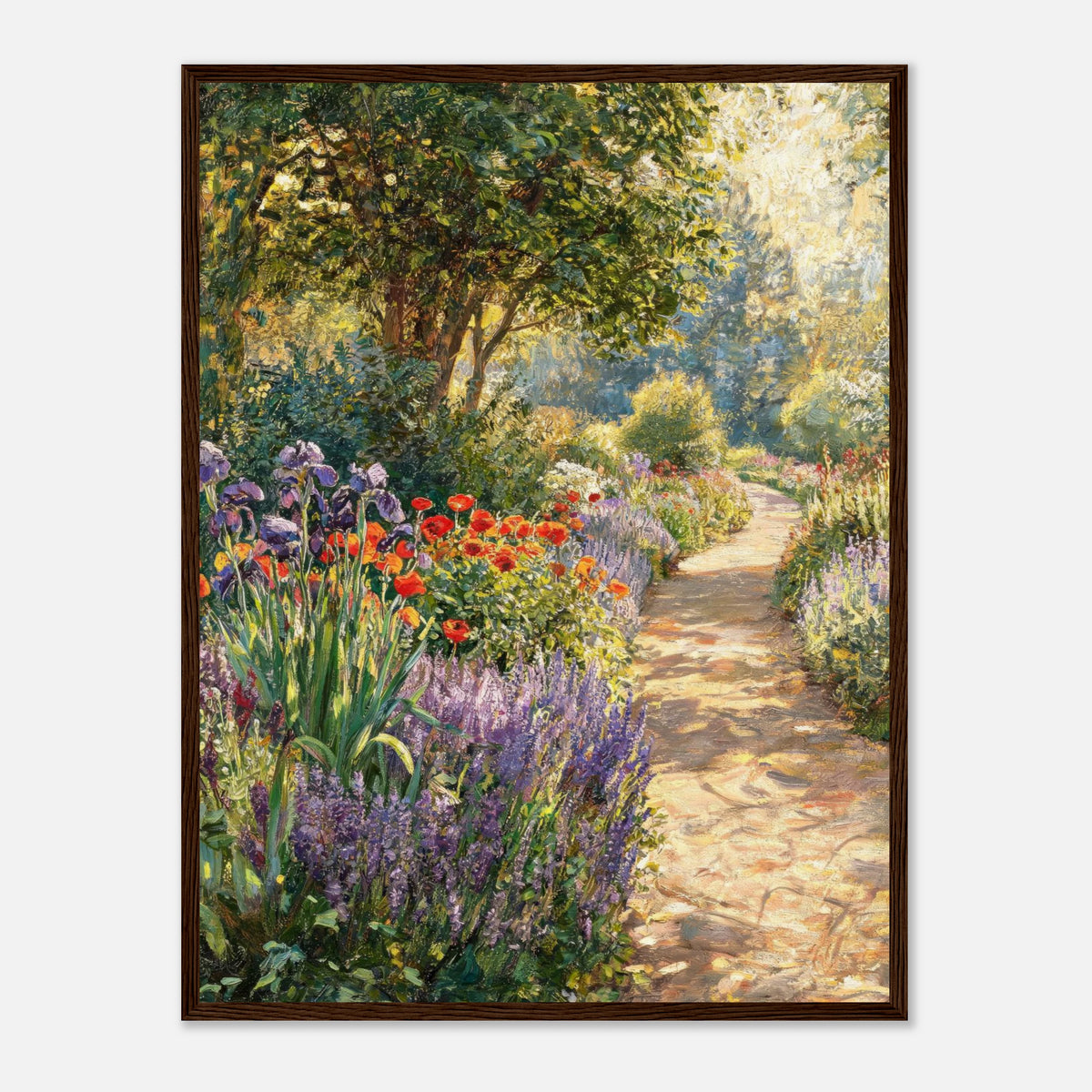 Sunlit Secret Garden Path Impressionist Art Print