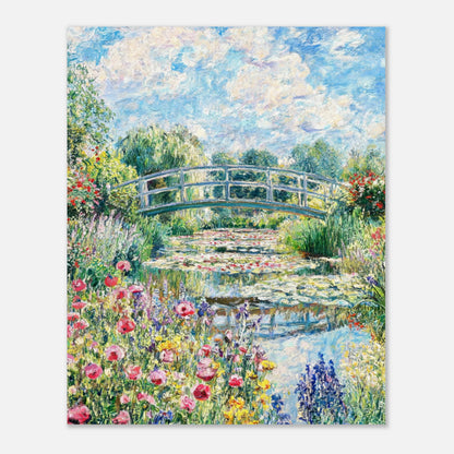 Monet's Flower Garden & Japanese Bridge Impressionist Art Print
