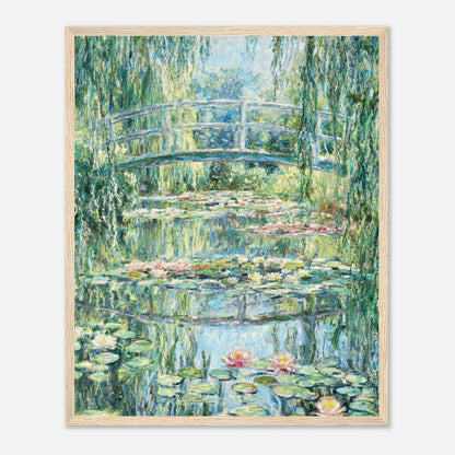 Weeping Willow & Japanese Bridge Water Lilies Impressionist Art Print