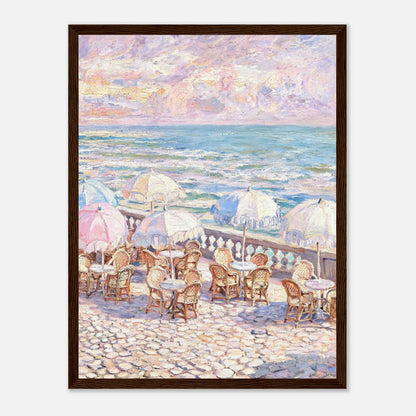 Pastel Seaside Cafe Impressionist Art Print