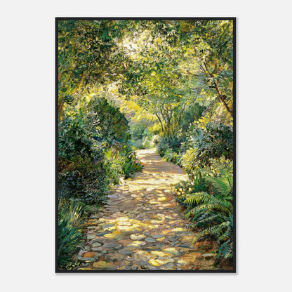 Sunlit Woodland Path Impressionist Art Print