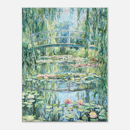 Weeping Willow & Japanese Bridge Water Lilies Impressionist Art Print