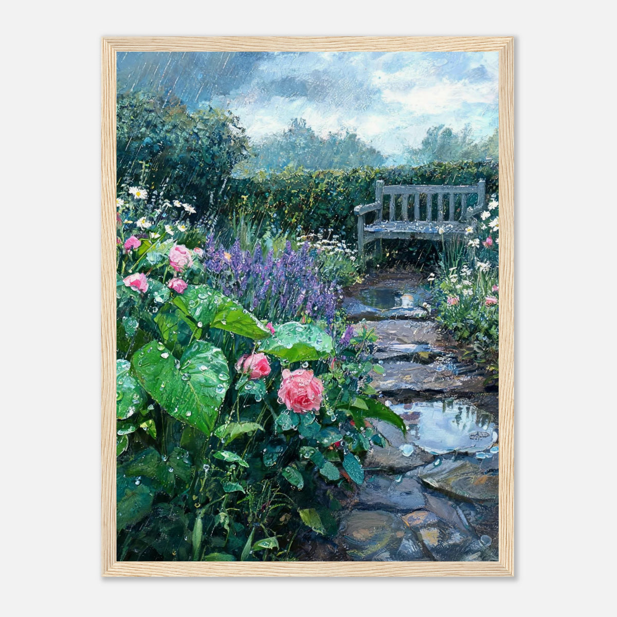 Raindrops in the Secret Garden Impressionist Art Print