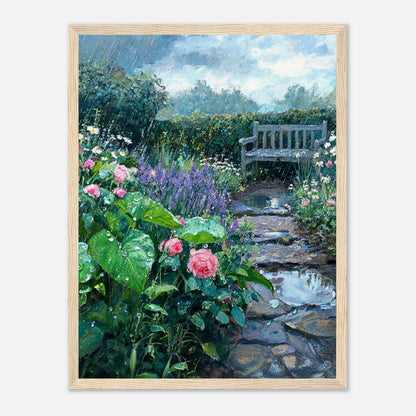 Raindrops in the Secret Garden Impressionist Art Print