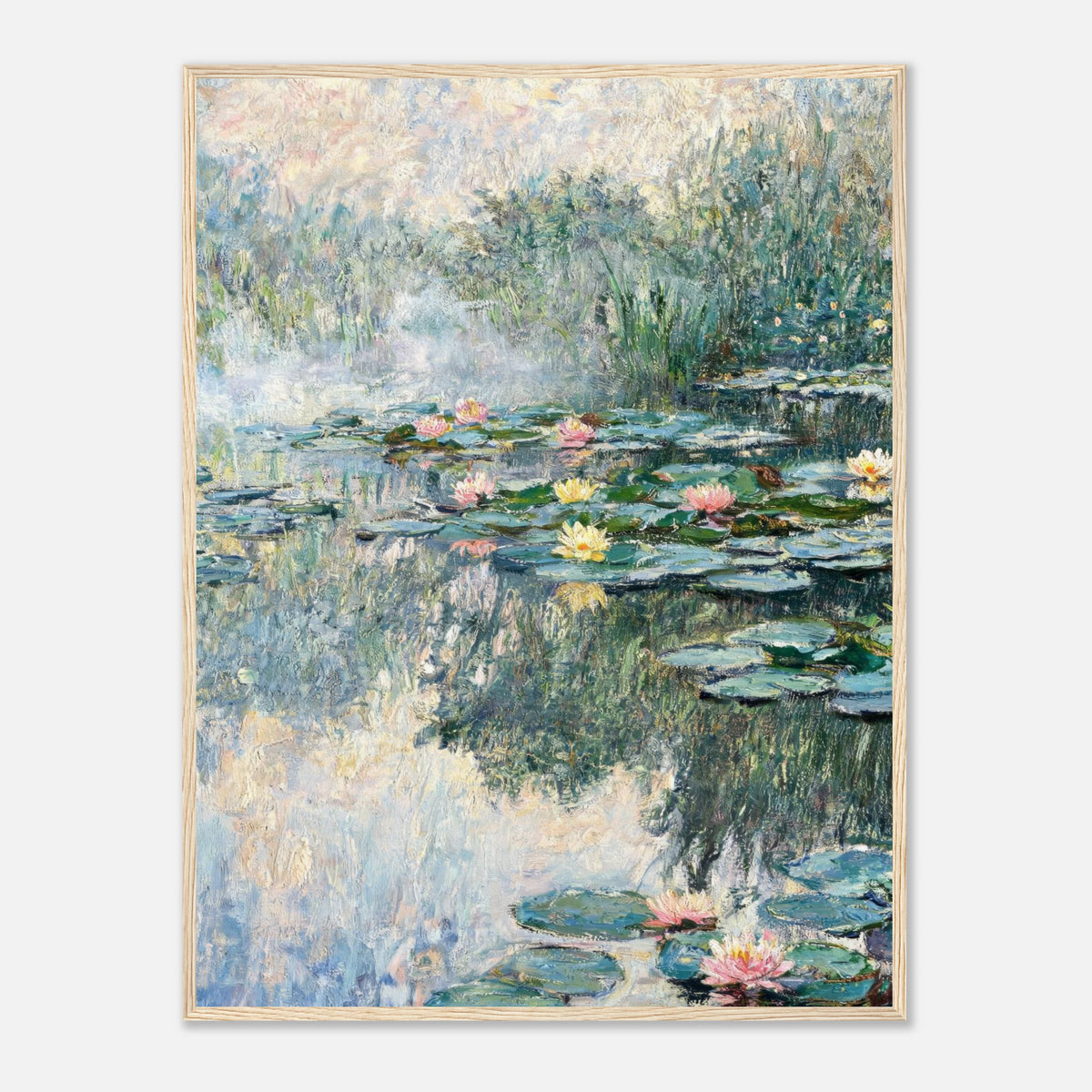 Misty Morning Water Lilies Impressionist Art Print