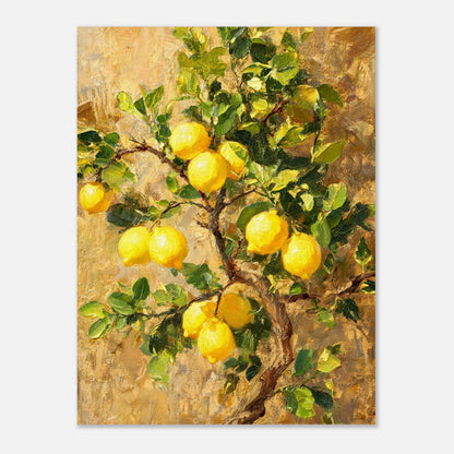 Sunlit Lemon Tree & Mediterranean Orchard Impressionist Art Print