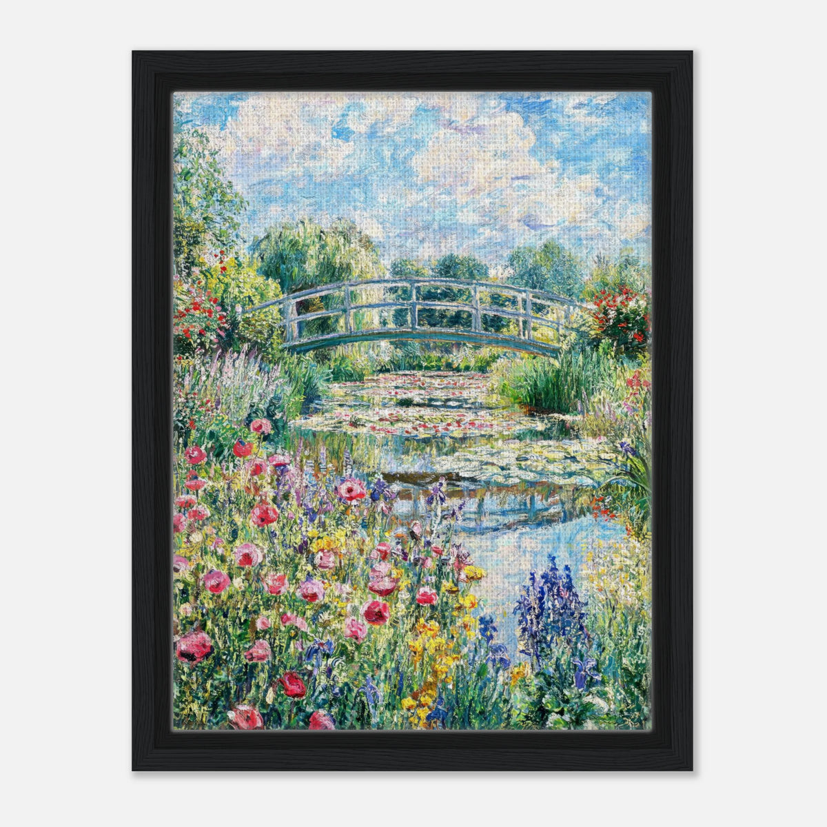Monet's Flower Garden & Japanese Bridge Impressionist Art Print