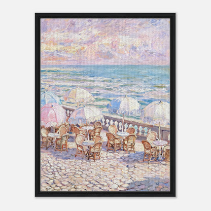Pastel Seaside Cafe Impressionist Art Print