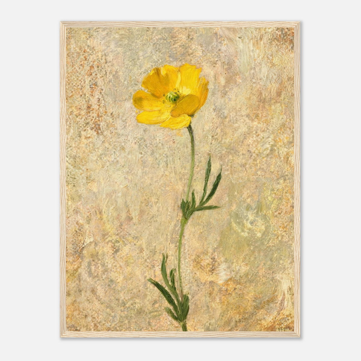 Solitary Yellow Wildflower Impressionist Art Print