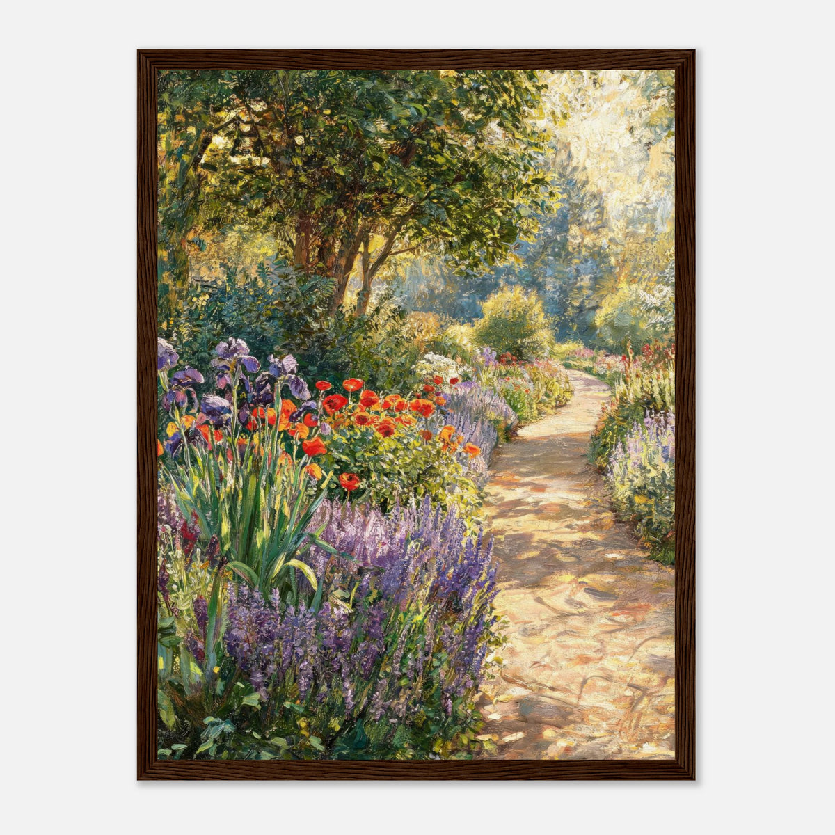 Sunlit Secret Garden Path Impressionist Art Print