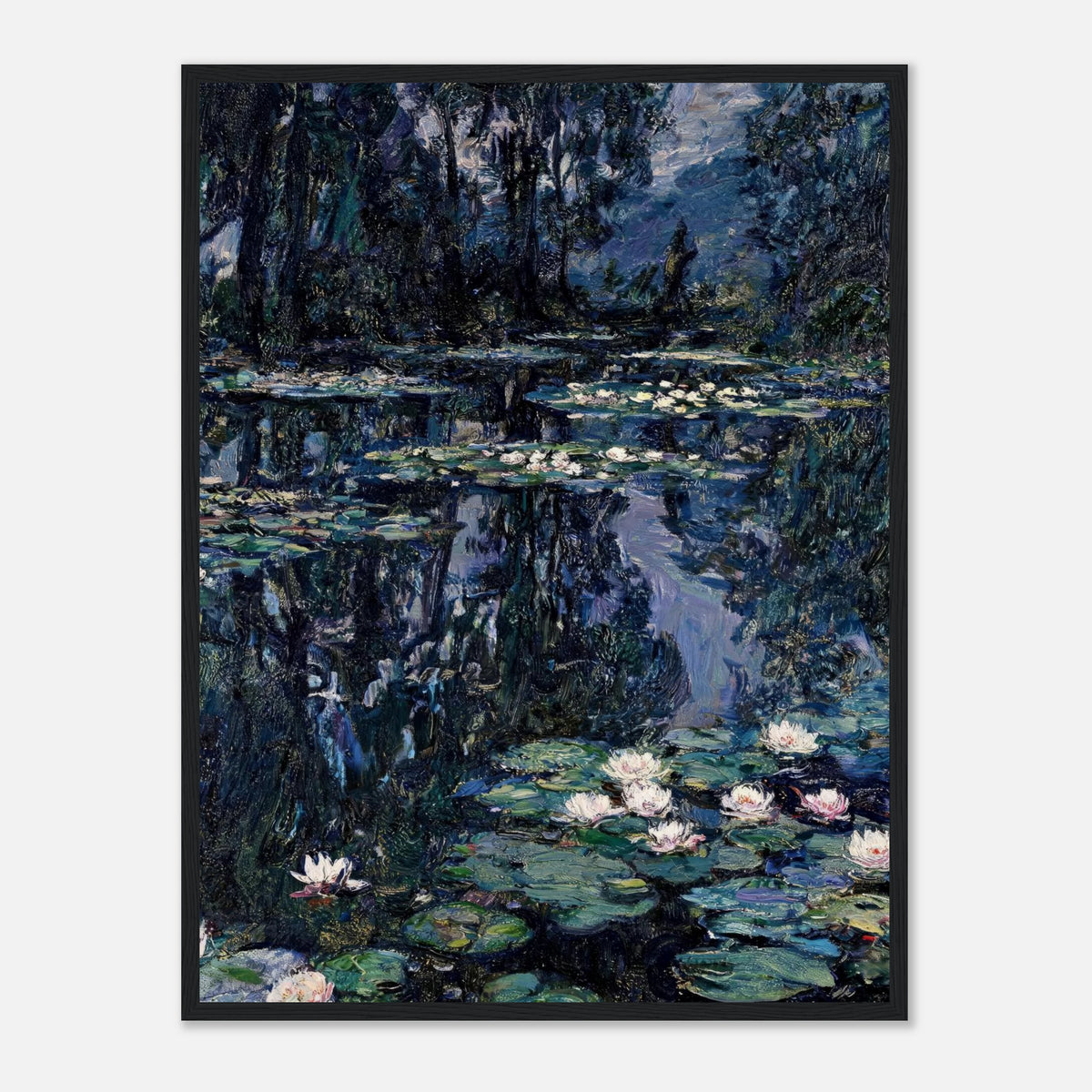 Nocturne Water Lilies & Dark Pond Impressionist Art Print