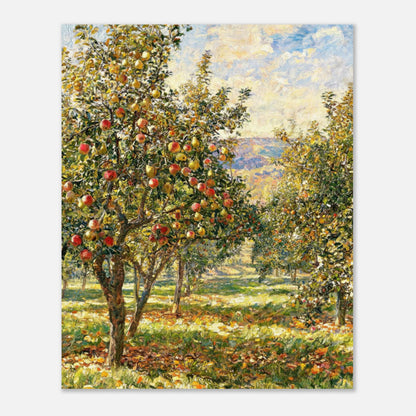Sunlit Apple Orchard in Autumn Impressionist Art Print