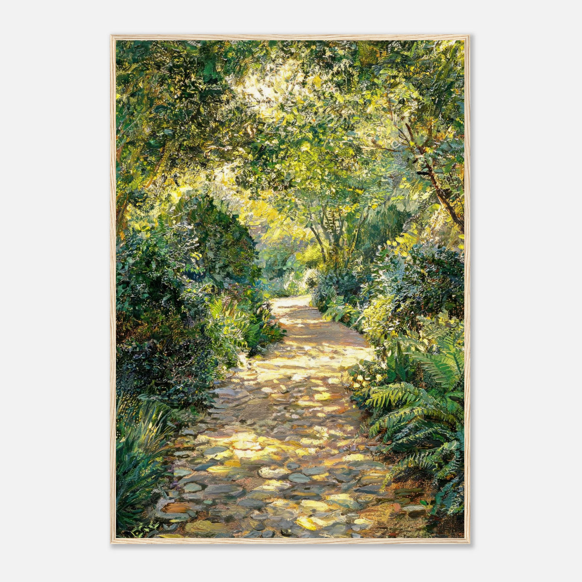 Sunlit Woodland Path Impressionist Art Print