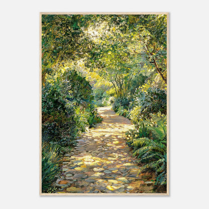 Sunlit Woodland Path Impressionist Art Print