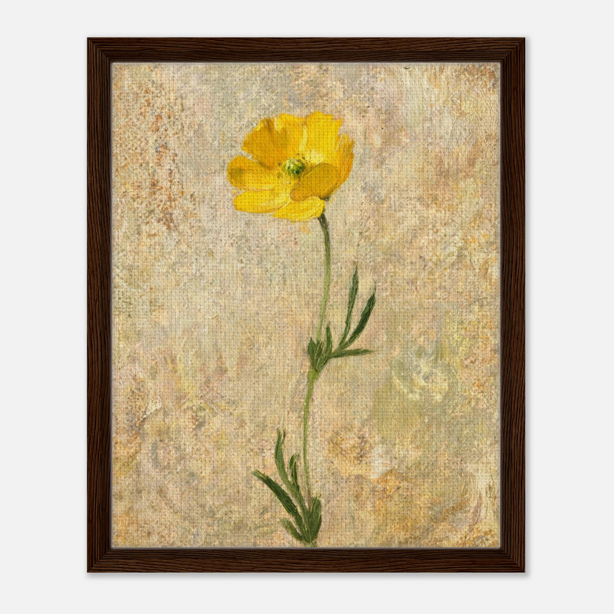 Solitary Yellow Wildflower Impressionist Art Print