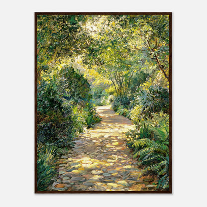 Sunlit Woodland Path Impressionist Art Print
