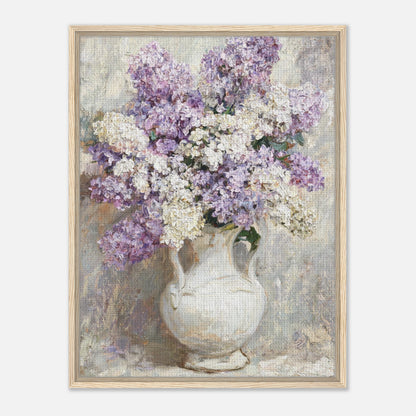 Lilac Blossoms in White Ceramic Vase Impressionist Art Print