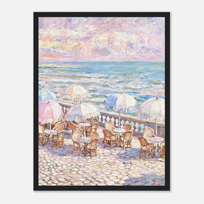Pastel Seaside Cafe Impressionist Art Print
