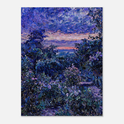 Twilight Garden & Blue Dusk Impressionist Art Print