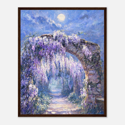 Moonlit Wisteria Stone Arch Impressionist Art Print