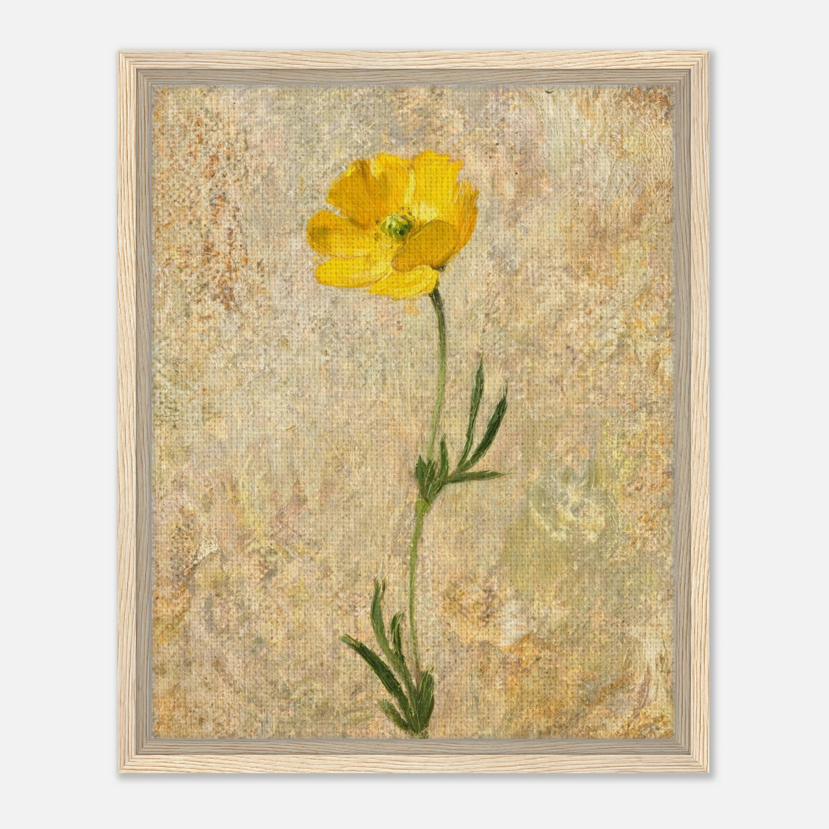 Solitary Yellow Wildflower Impressionist Art Print